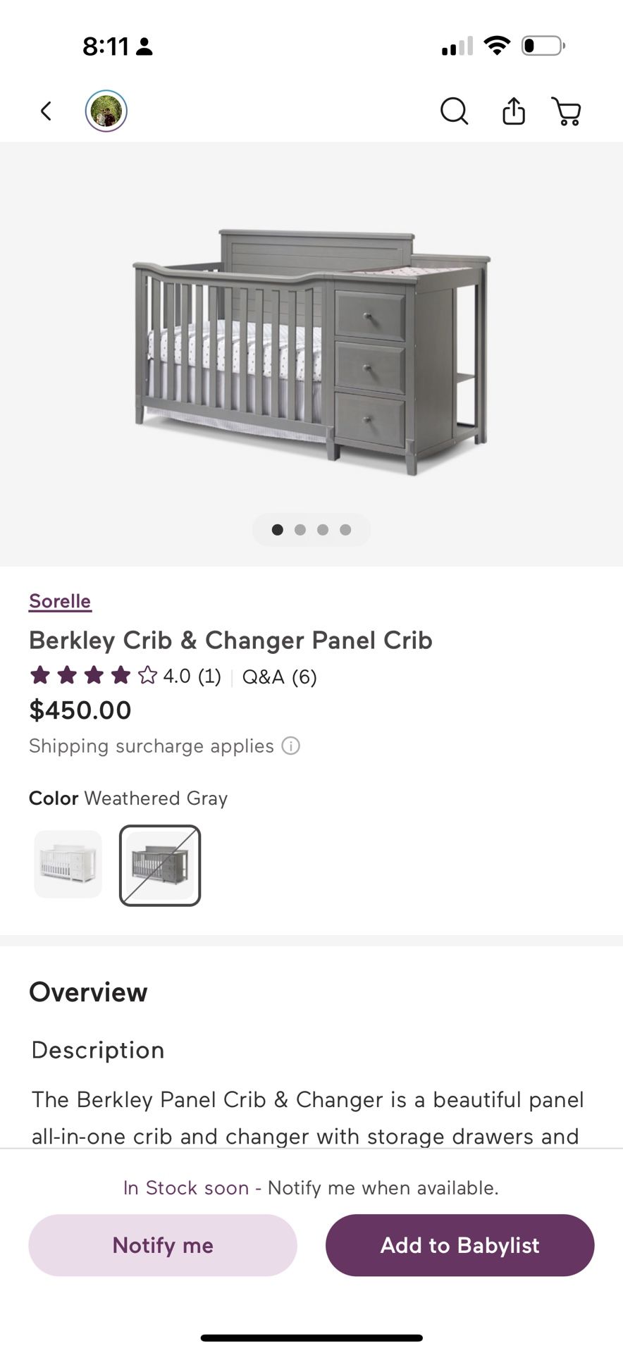 4 in one crib
