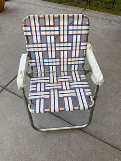 Retro Aluminum Webbed Lawn Chair – Excellent Condition! 🇺🇸