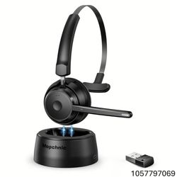Mopchnic Bluetooth Headset, Wireless Headphone with AI Noise-Canceling