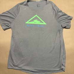 Nike Trail DriFit Hiking Gray workout Shirt XL Extra Large Rare!