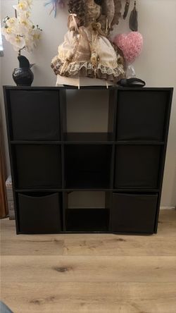 Shelving with bins
