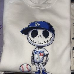 Jack skellington dodgers sweatshirt size small and Xl 