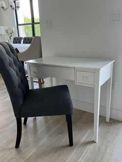 Modern White Desk/ Vanity/ Writing Table in time for the Holiday