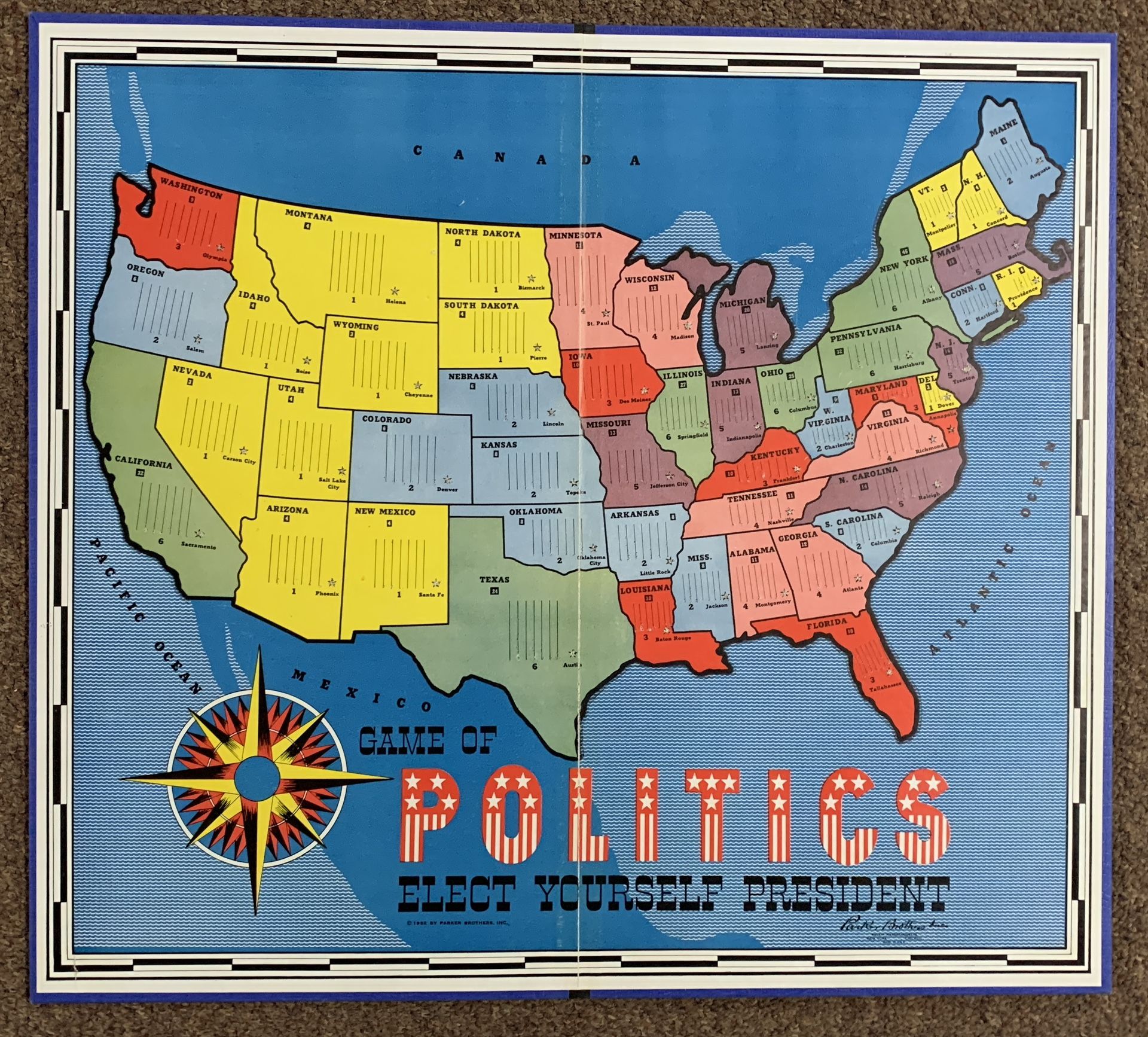 “Game Of Politics”  Board Game (1952) By Parker Bros.