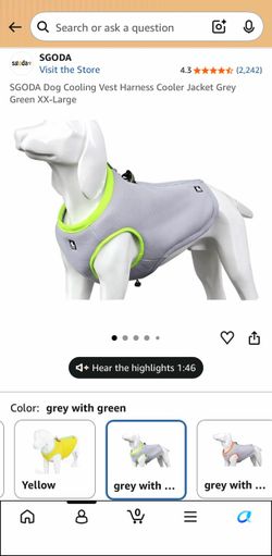 Dog Cooling Vest Harness / Cooler Jacket (Size: XXL)