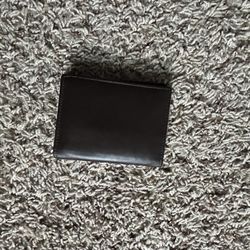 Real leather tri-fold wallet