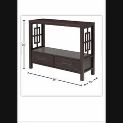 36in Espresso Rectangle Wood Console Table