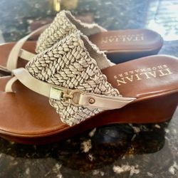 Italian Leather Wedge Sandals
