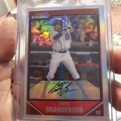 Detroit Tigers Curtis Granderson 07 Bowman Chrome Refractor 08 Upper Deck SP Authentic Insert 08 Upper Deck SP Authentic Card 