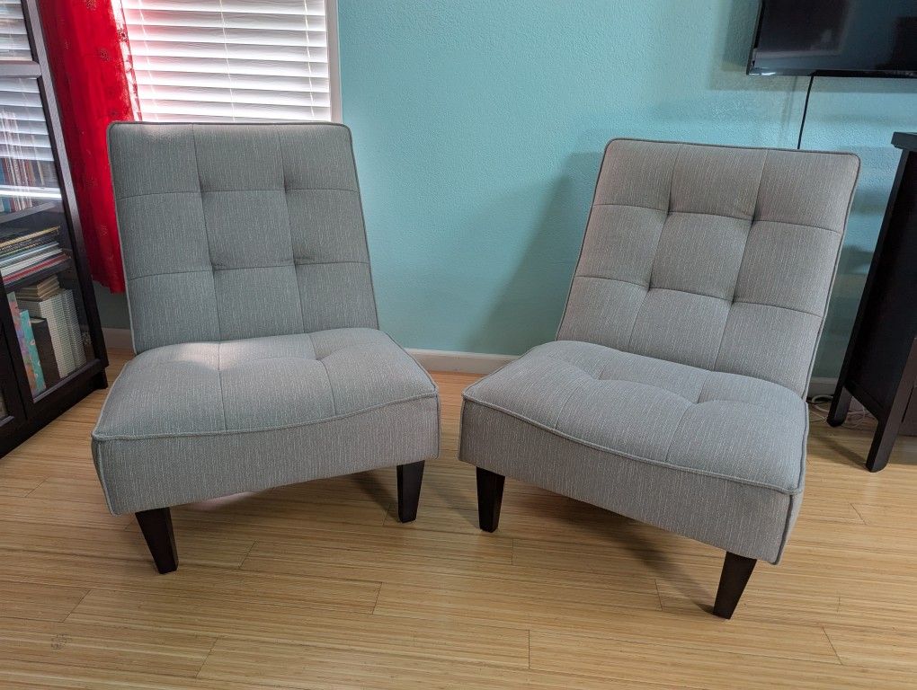 Pair Of Fabric Accent Chairs