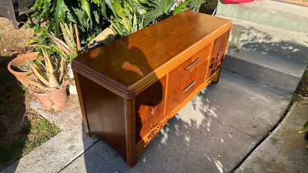 Vintage Wood Dresser Credenza with Drawers