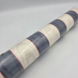 Vtg New Foremost Wallcoverings Prepasted Scrubbable Blue White Stripes