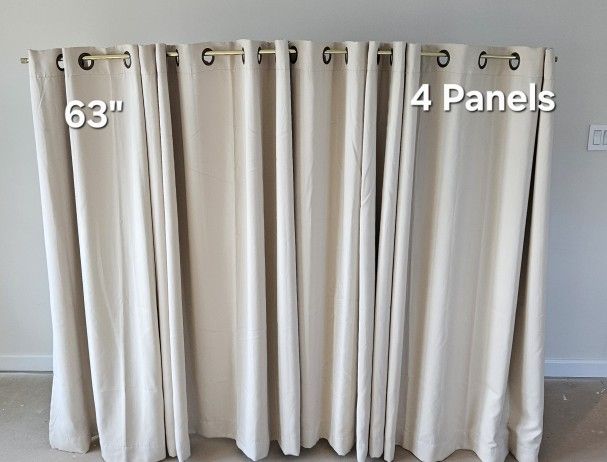 Blackout Curtains 63" Long