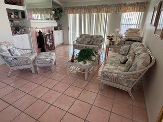 Wicker Rattan Living Room Furniture Set
