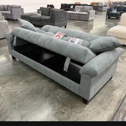 Convertible sofa bed with usb and storage