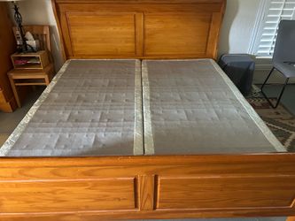California King Wood Bed Frame +more