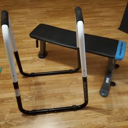 Dip Station and Flat Weight Bench w/ wheels Bundle $60