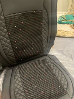 Black Quilted Leather Car Seat Cover