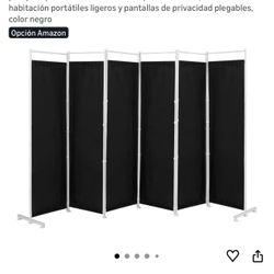 6-foot room divider, 6-panel folding partition wall