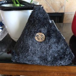 Soft, Fuzzy Black Wristlet / Pouch