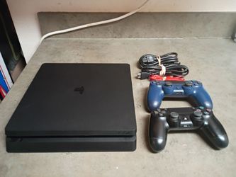 Sony Playstation 4 (PS4) Slim Console, 500GB, W/2 Controllers, Cables, Tested, Working