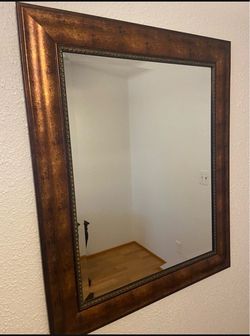 Large Wall Mirror with Bronze Frame