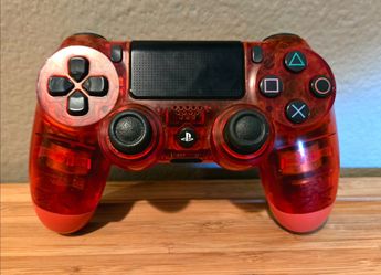 PS4 Red translucent controller