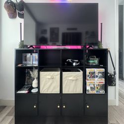 Cube Bookshelf - 3-Tier Cabinet With Doors