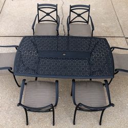 Outdoor Patio Furniture 6 Seat Cast Aluminum Dining Set