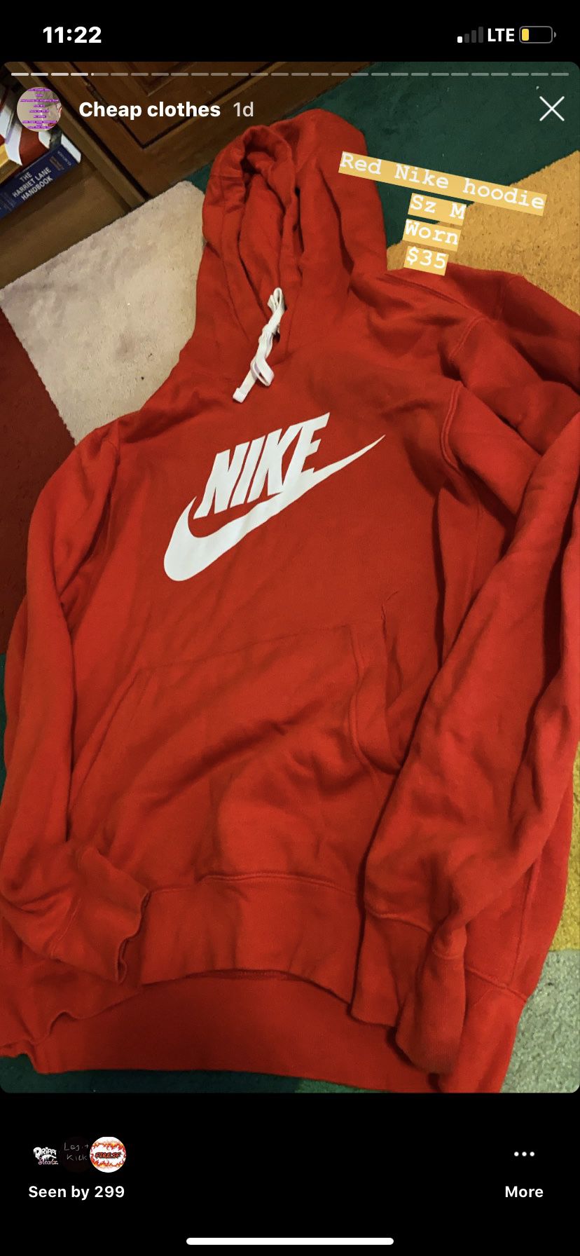 Red Nike hoodie