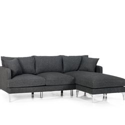 June Smoke Reversible Sofa Chaise / Sectional /couch