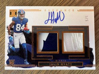 2023 Panini Impeccable Jalin Hyatt #15 Elegance Helmet Patch Auto RC /5