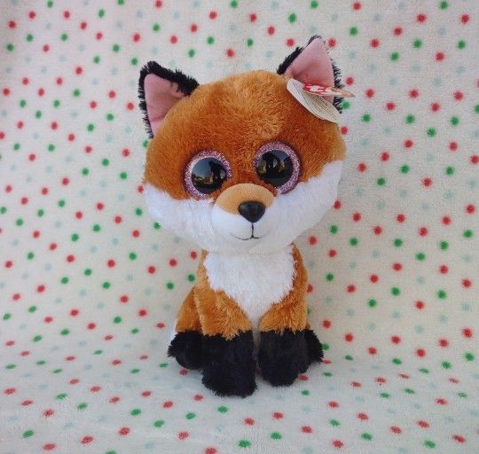 Ty Beanie Boos SLICK the Brown Fox (Medium Buddy Size 9 Inch) NEW MWMTS Retired