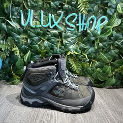 Keen Targhee III Women's Size 8 Gray Blue Waterproof Mid Hiking Boots