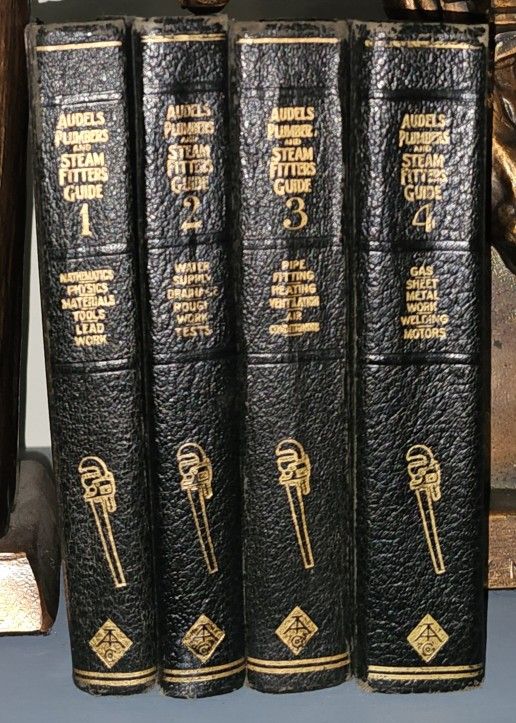 Vintage AUDEL Plumbers & Steam Fitters Guide Volume 1-4 Complete Set 