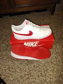 Nike court vision low white/university red