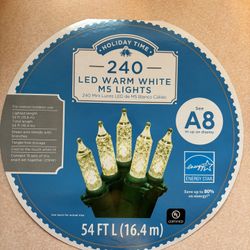 4 Sets 240 LED Warm White M5 Lights 54’ Long