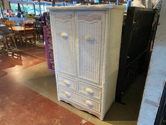 PIER 1 Jamaica Collection White Wicker Armoire