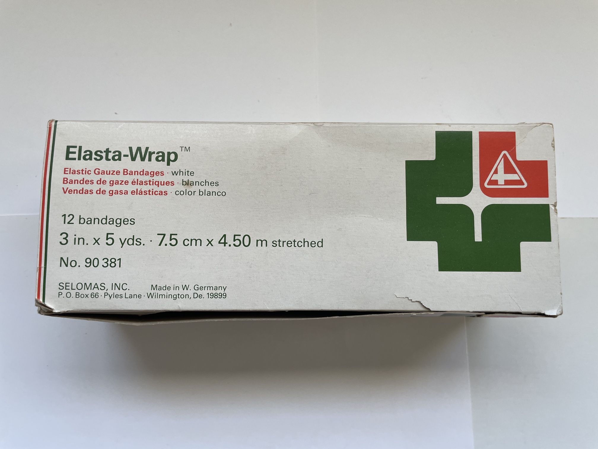 New 7 Bandages Gauze Elastic - 3”x 5 Yards - White 