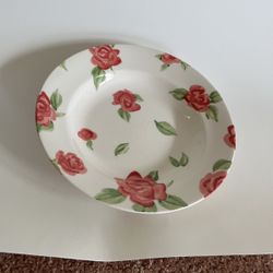 Rose Motif Ceramic Shallow Bowl