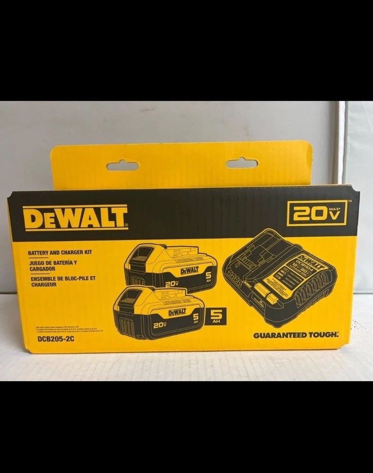 DeWalt 2 Brand New Genuine 5AH Batteries Plus Charger