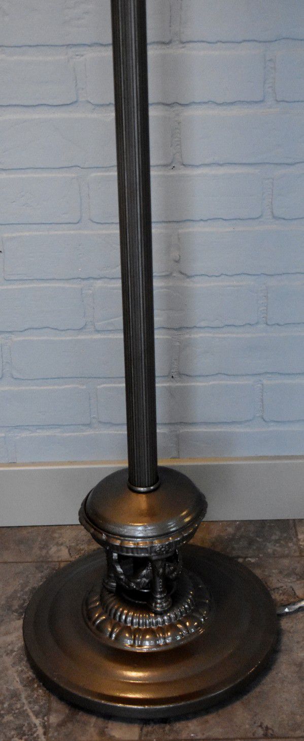 Vintage Solid Iron Standing Lamp W/3 Decorative Electric Candle Holders