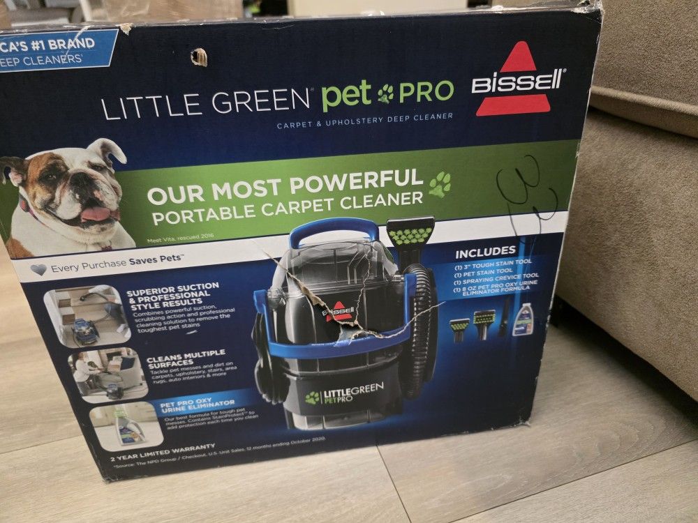 Bissell Little Green Pet Pro Portable Carpet Cleaner β New Sealed, Damaged Box