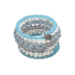 Pearl bracelet, Crystal, Agate Wrap 