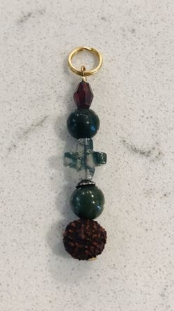 Moss Agate Cross Pendant