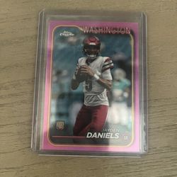 Pink Refractor Jaden Daniel’s Rookie Card