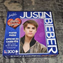 JUSTIN BIEBER 300pc POSTER PUZZLE w/Bonus Photo Card Brand New Factory Sealed!!!