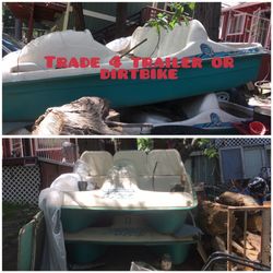 5 seater paddle boat will trade it still works fine but you need one of the pedaling assemblies