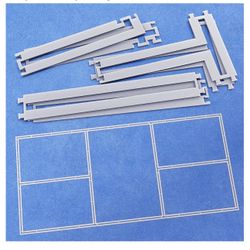 New in the box PROGOAL Reusable Full Pickleball Court Stencil Kit for Concrete - 46 Pieces Line Marking Templates with No-Measure Design for Backyard,