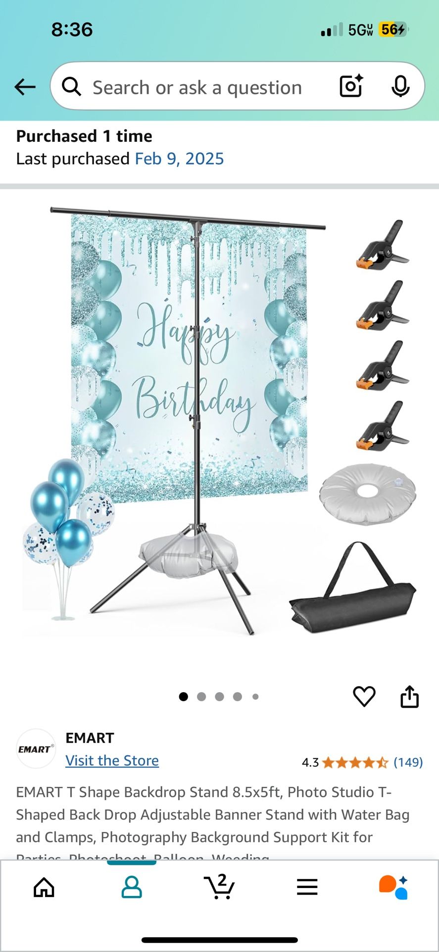 Photoshoot Stand + White Sheet For Background